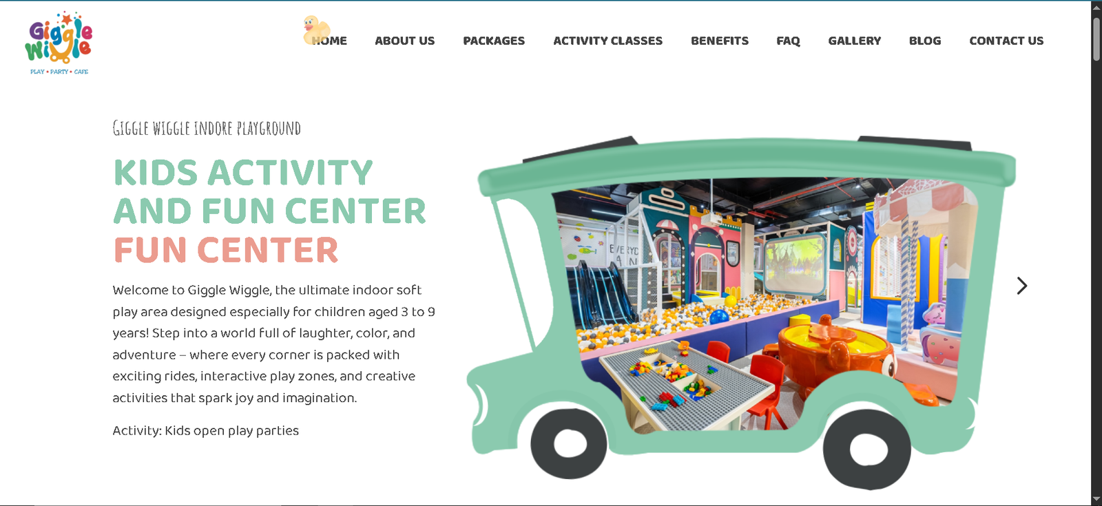 Giggle Wiggle – Kids Indoor Playground & Activity Center Website