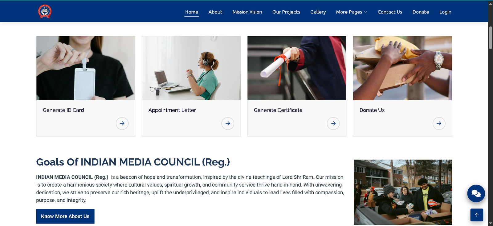 INDIAN MEDIA COUNCIL (Reg.) – Organizational Website & Member Management System